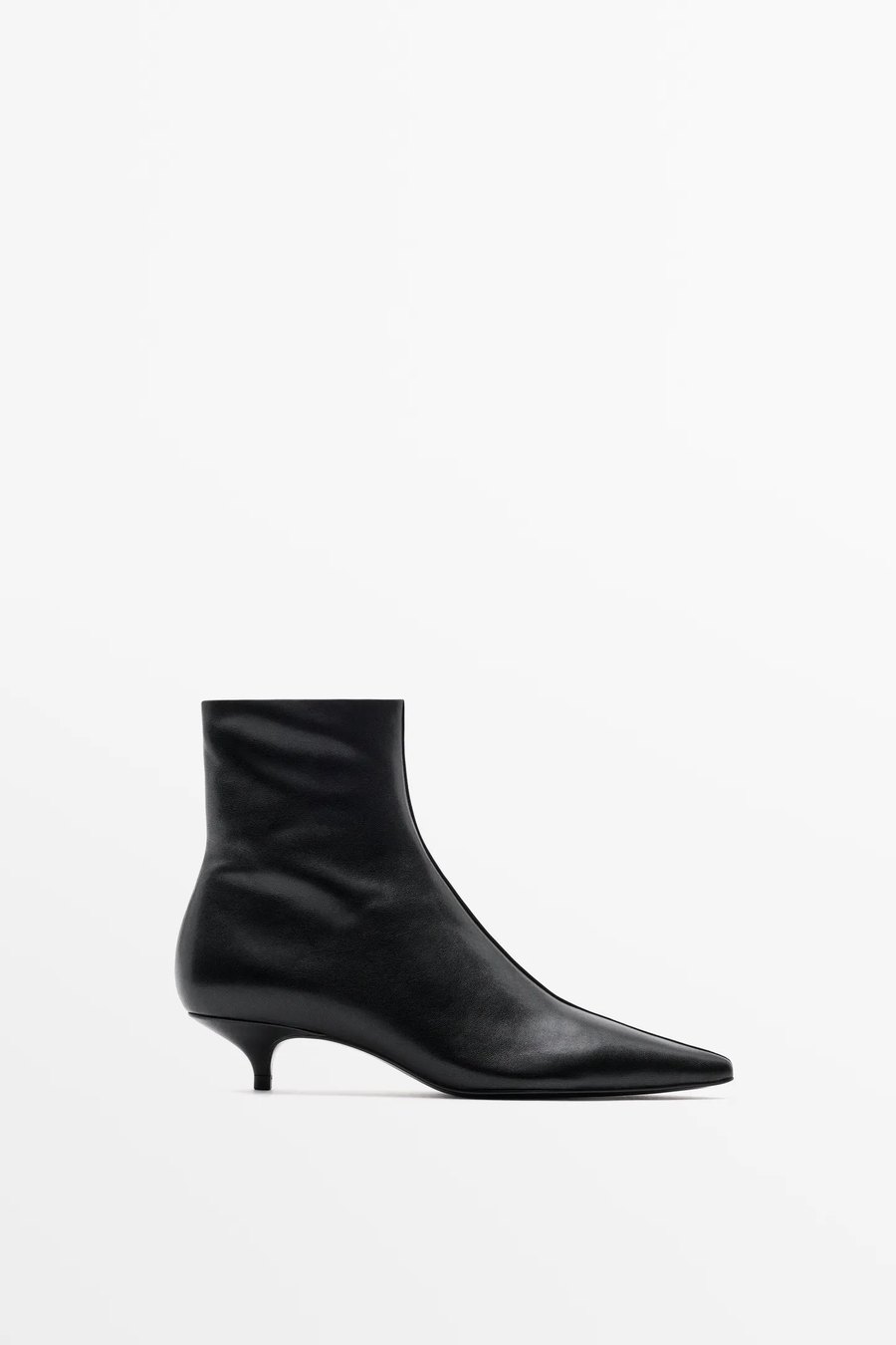 Low-heel leather ankle boots — Massimo Dutti Milan Fashion Week