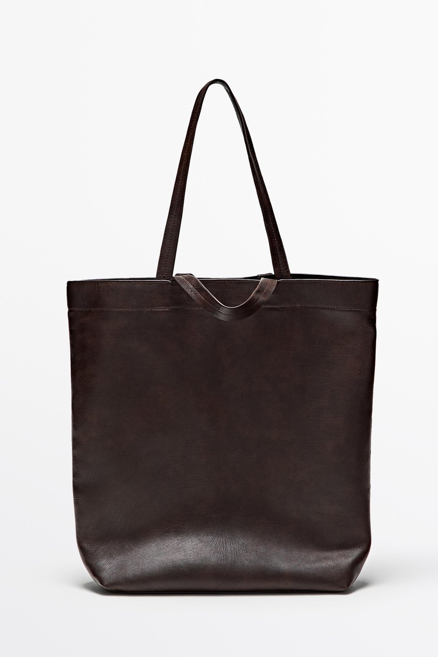 Nappa leather tote bag — Massimo Dutti Milan Fashion Week