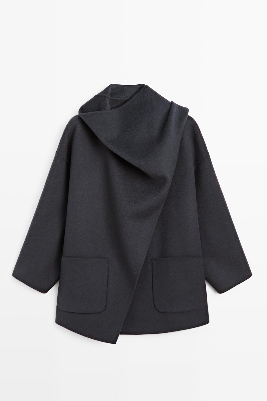 Mid-length coat with scarf detail — Massimo Dutti Milan Fashion Week