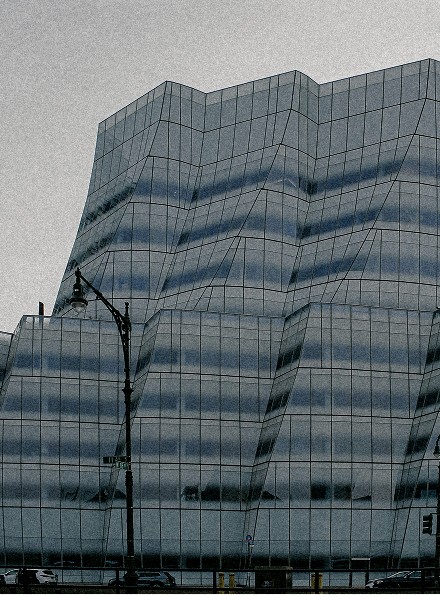 The glass façade of Frank Gehry’s IAC Building — Massimo Dutti NY Fashion Week