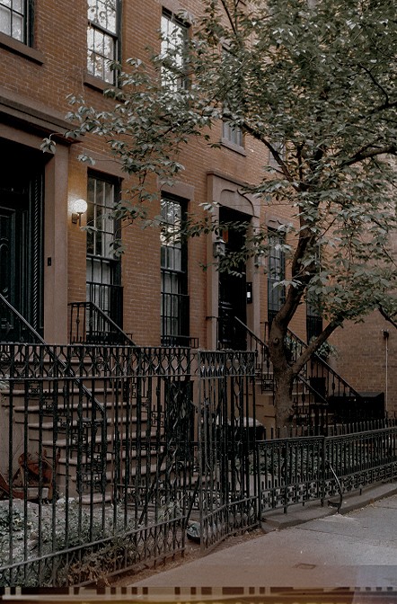 Brownstone stoops in the West Village — Massimo Dutti NY Fashion Week