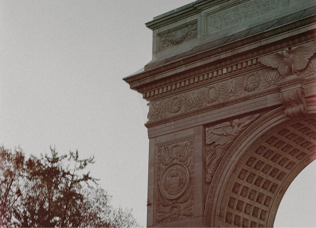 Detail of the Washington Square Arch — Massimo Dutti NY Fashion Week