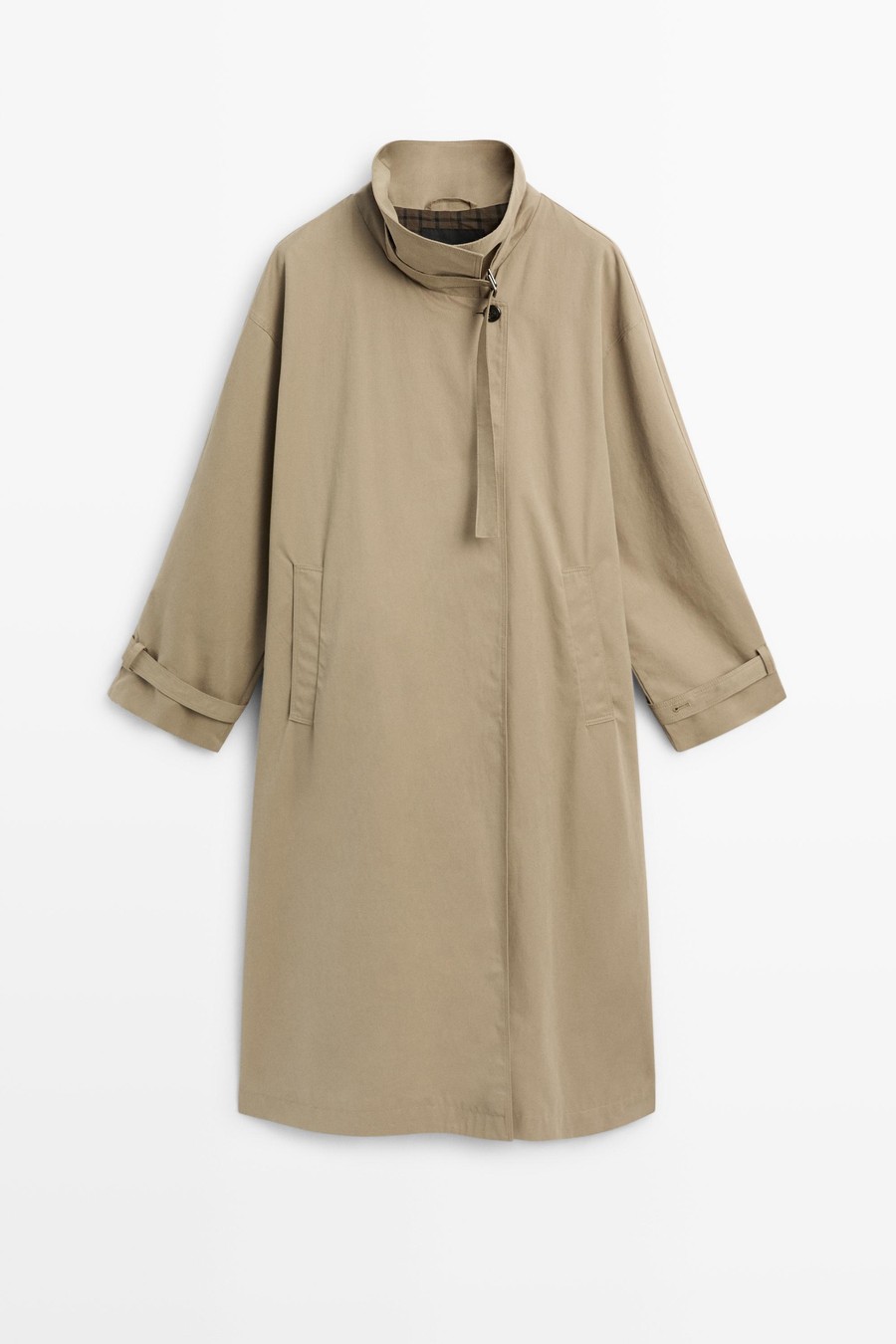 Long trench coat with buckle detail — Massimo Dutti The Trench Edit