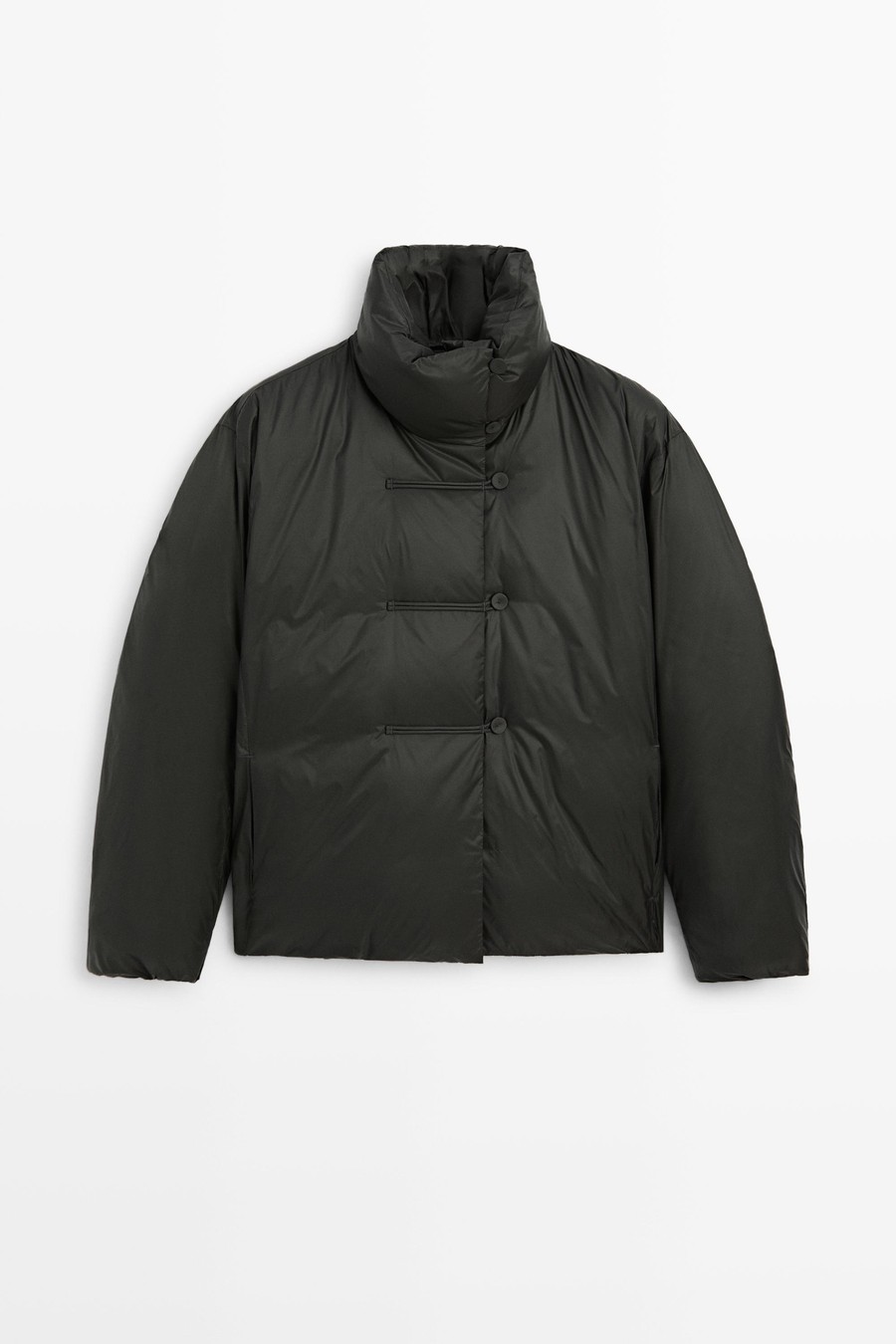 Toggle-Detail Puffer Jacket — Massimo Dutti Puffer Jackets