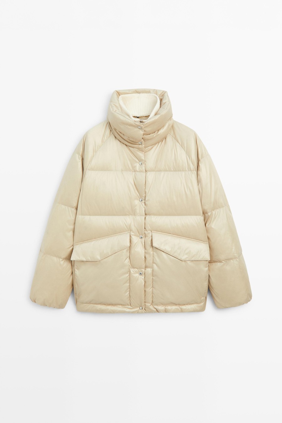 Puffer Jacket with Detachable Collar — Massimo Dutti Puffer Jackets