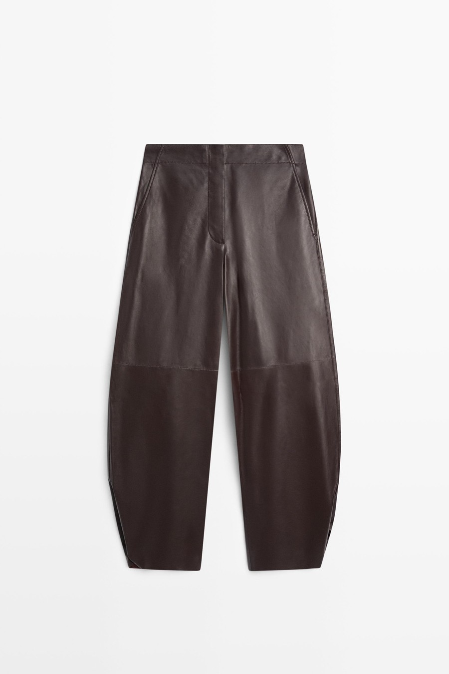 Leather barrel-fit trousers — Massimo Dutti The Trench Edit