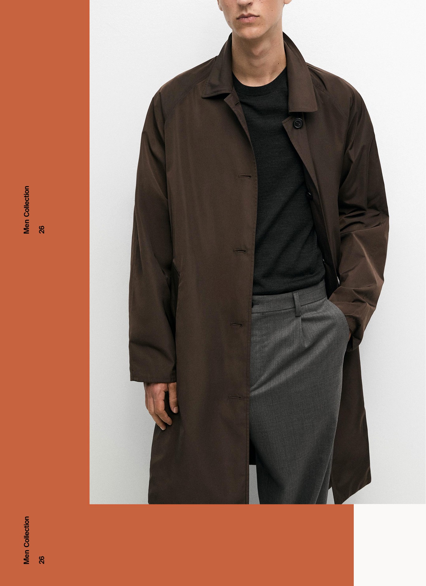 Long reversible trench coat in chocolate brown — Massimo Dutti The Trench Edit