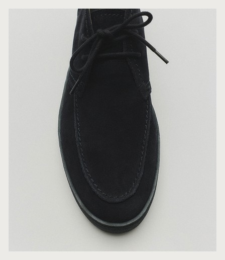 Black suede lace-up ankle shoe — Massimo Dutti Puffer Jackets