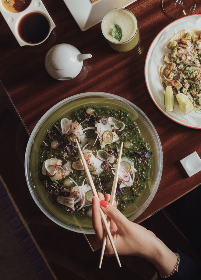Nikkei dish served at Matsuhisa Paris — Massimo Dutti Paris Fashion Week