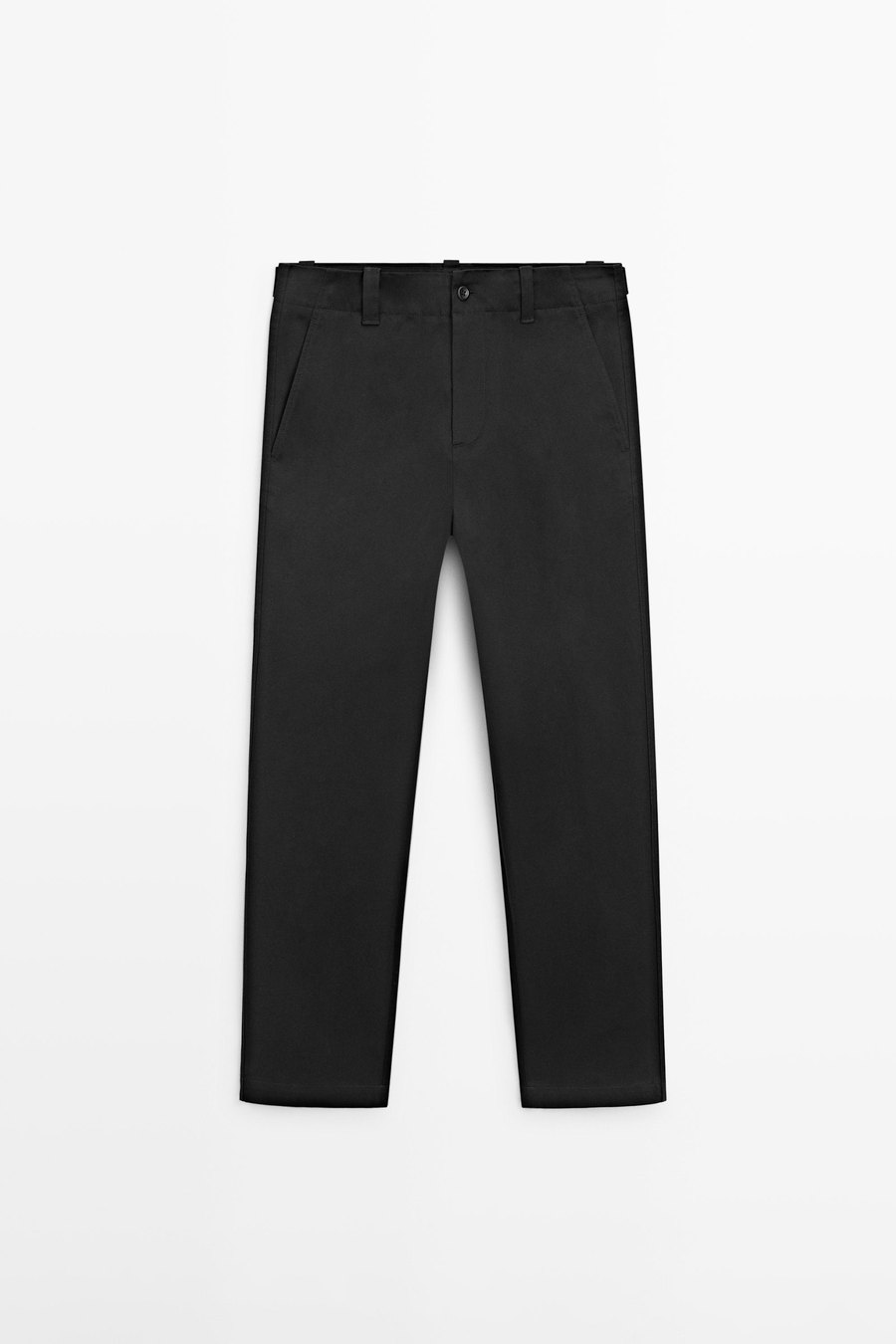 Cotton blend trousers with waist detail — Massimo Dutti Paris Fashion Week