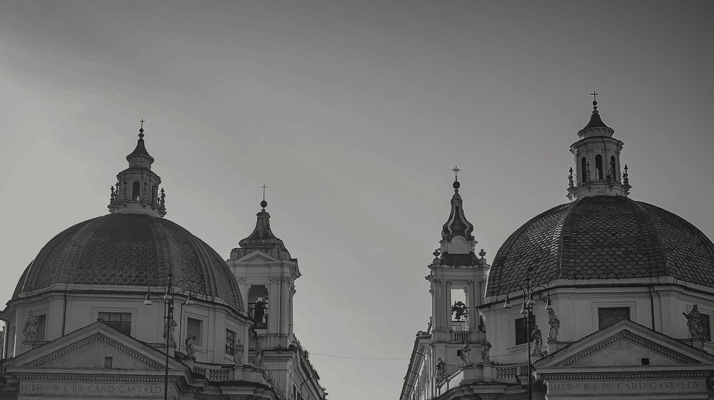 Domes of the twin churches of Piazza del Popolo — Rome