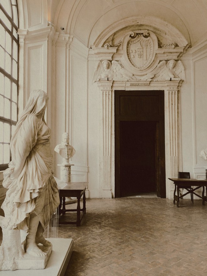 Sculpture in a room of a Roman palazzo