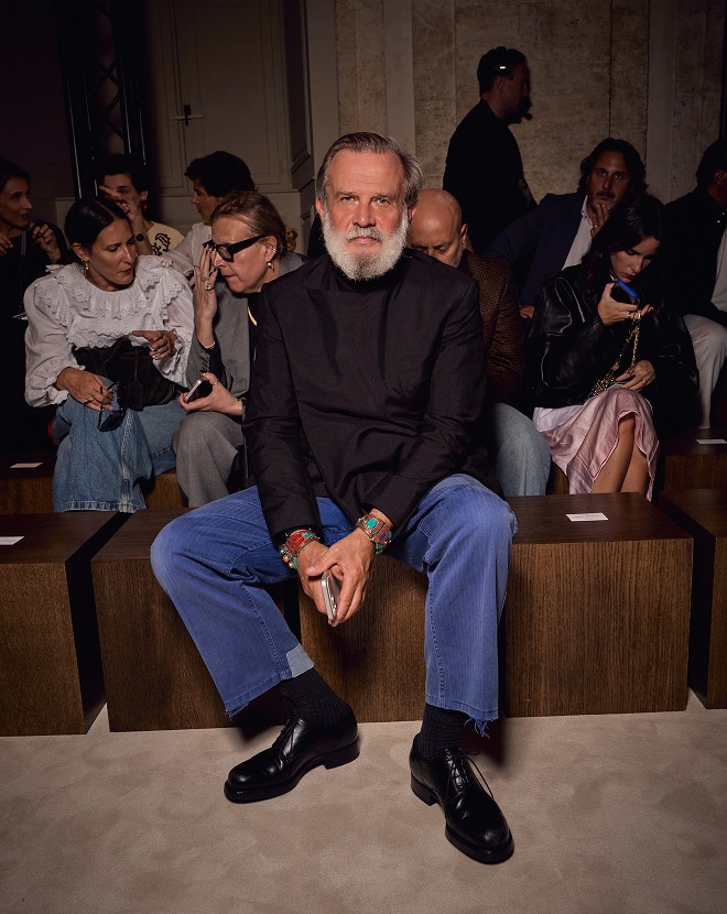 Robert Rabensteiner in the front row of the Massimo Dutti Limited Edition FW26 show in Rome