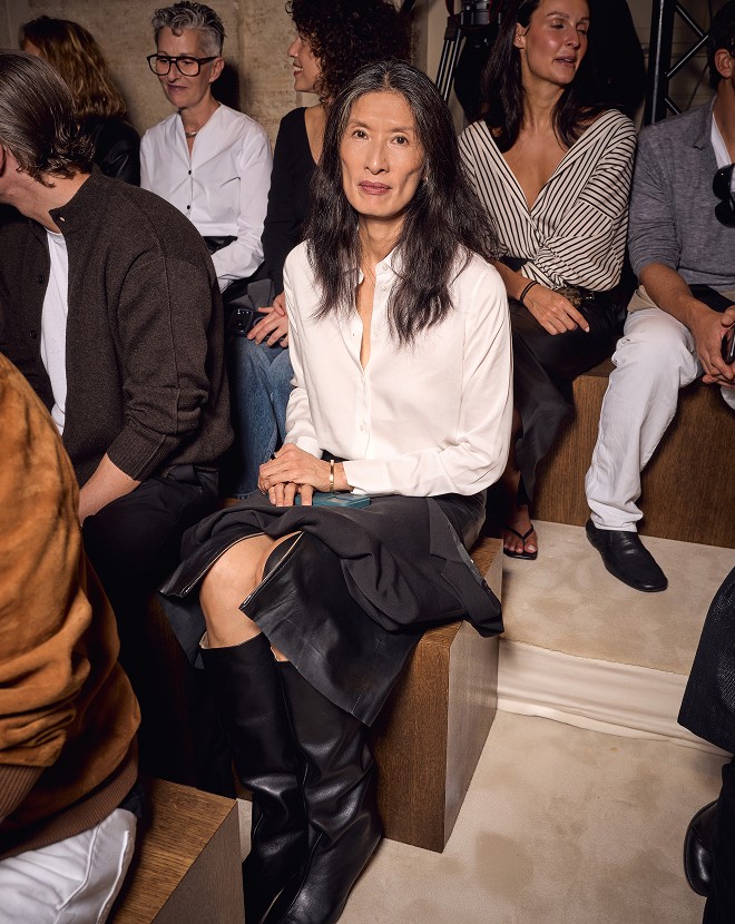 Suzi de Givenchy in the front row of the Massimo Dutti Limited Edition FW26 show in Rome