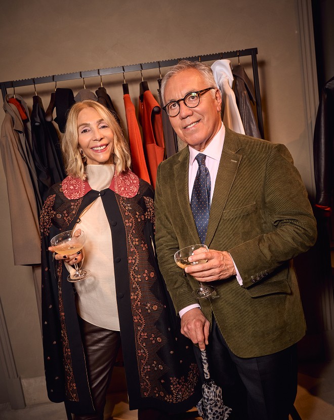Soledad Twombly and Miguel Flores-Vianna in the front row of the Massimo Dutti Limited Edition FW26 show in Rome