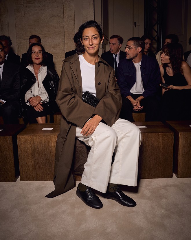Conie Vallese in the front row of the Massimo Dutti Limited Edition FW26 show in Rome