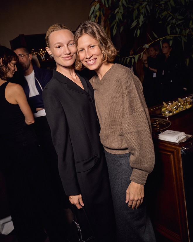 Maya Stepper and Katharina Kaminski in the front row of the Massimo Dutti Limited Edition FW26 show in Rome