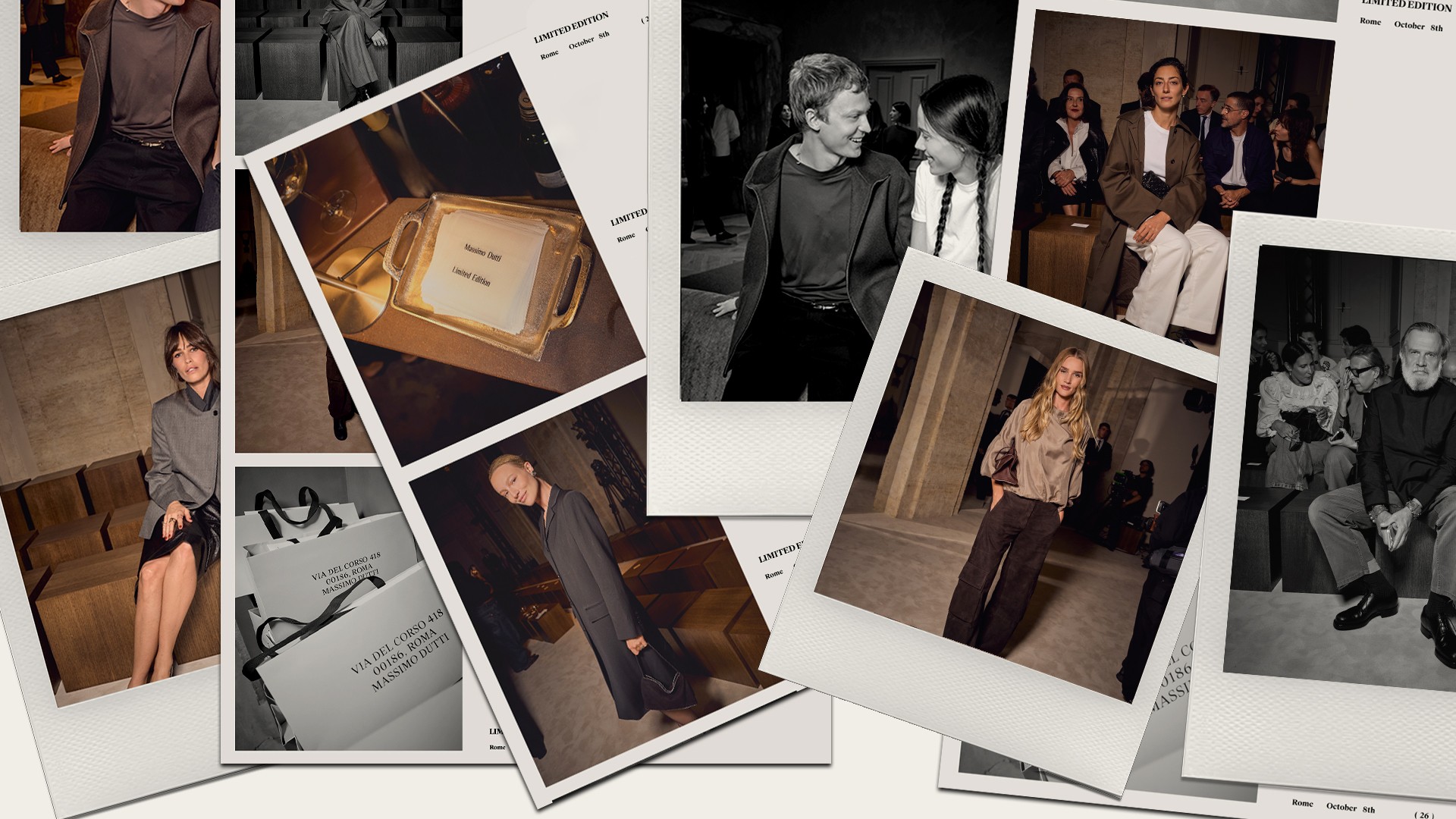 Fotografías de invitados al desfile Limited Edition FW26 de Massimo Dutti en Roma